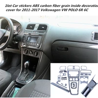 1lot car stickers abs carbon fiber grain inside decoration cover for 2011 2017 volkswagen vw polo 6r 6c