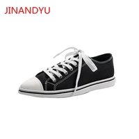 pointed toe canvas shoes women flats black shoes for women lace up shallow soft flat shoes high quality casual ladies shoes