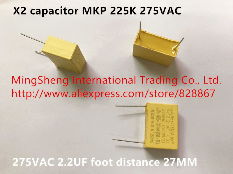 Оригинальный новый 100% X2 конденсатор MKP 225K 275VAC 2 мкФ расстояние стопы 27 мм