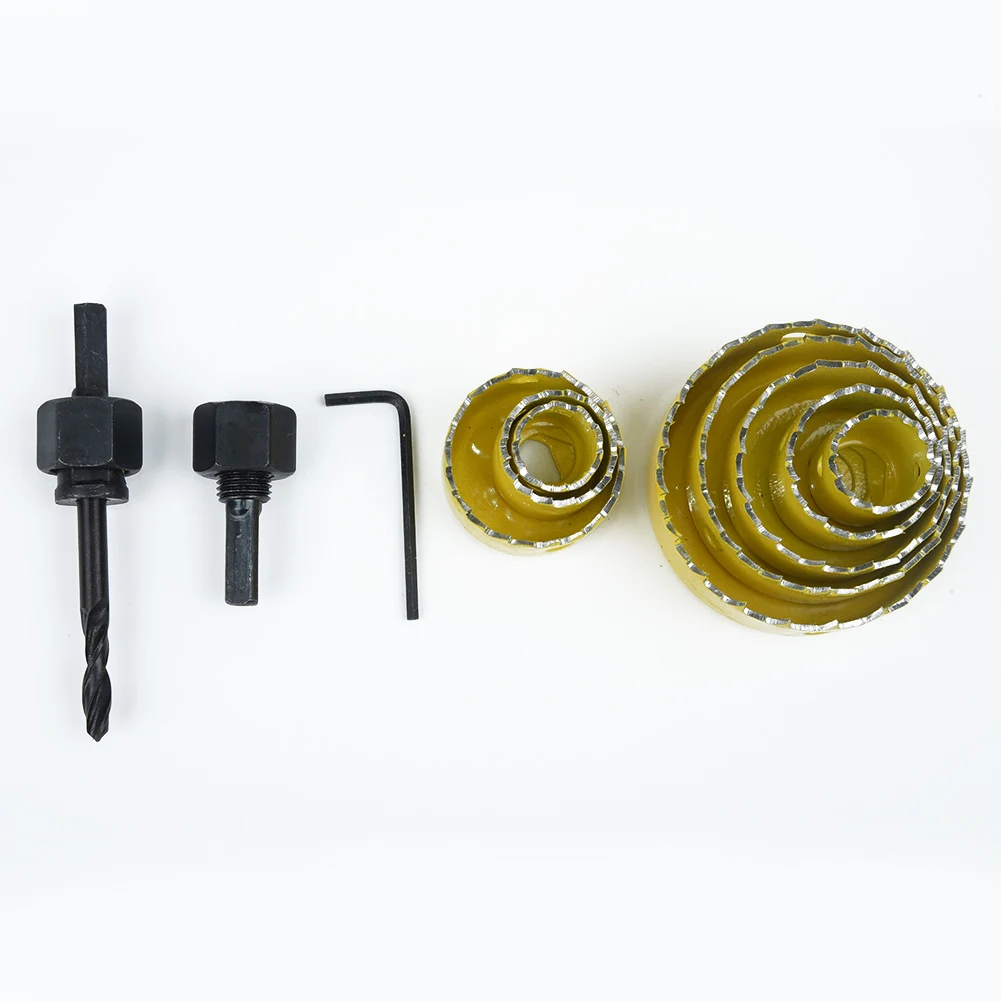 

Sheet Drill Cutting Gadget Pack Working 19-64mm Carbon Steel Hole Saws Wood Metal Tool 11Pcs Parts New Quality