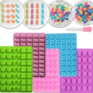 Силиконовые формы в виде медведя, Пончика, мармеладных конфет, динозавра, шоколада, сахарной формы, инструмент для украшения торта с капельницей, сделай сам, для торта, конфет