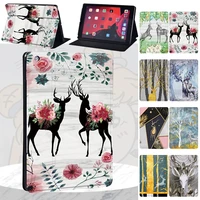 for apple ipad air 5 4 3 2 1ipad 2 3 4 5 6 7 8 9th 9 7 10 2 mini 1 2 3 4 5 6 printed deer pu leather tablet stand case cover
