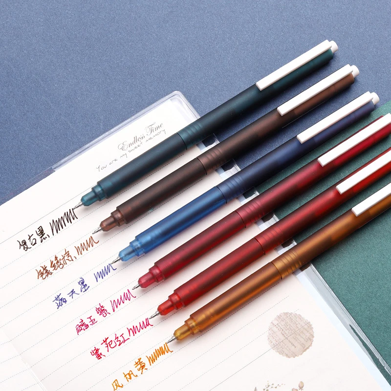 

Набор цветных гелевых ручек 6 шт./компл., быстросохнущая гелевая ручка с чернилами 0,5 мм, выдвижная шариковая ручка, маркер-хайлайтер, стацион...