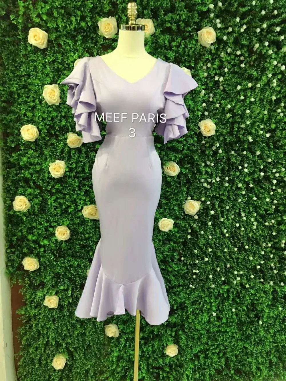 Женское летнее платье 2021 с оборками бабочкой и коротким рукавом открытой спиной