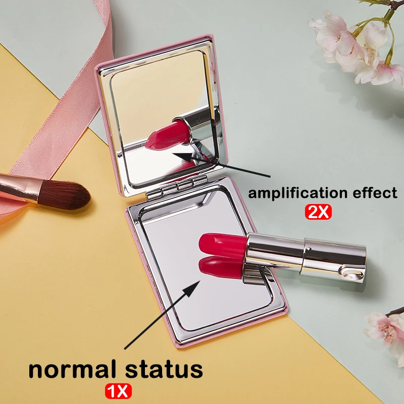 

Fahsion Makeup Mirror with Double Side Birds Flowers Portable Travel Folding Magnifying Compact Pocket Cosmetic Vanity Mirrors