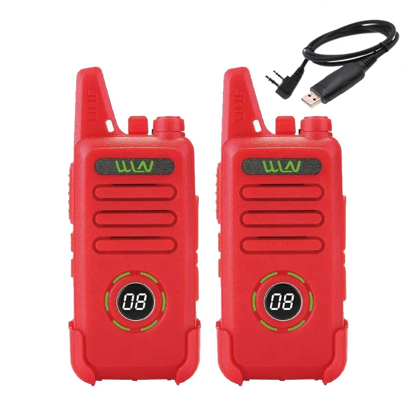 Add 1 cable 2 шт. WLN KD-C1 Plus мини рация UHF 400-470 МГц с 16 каналов двухстороннее радио FM трансивер KD-C1plus - Цвет: Add 1 cable