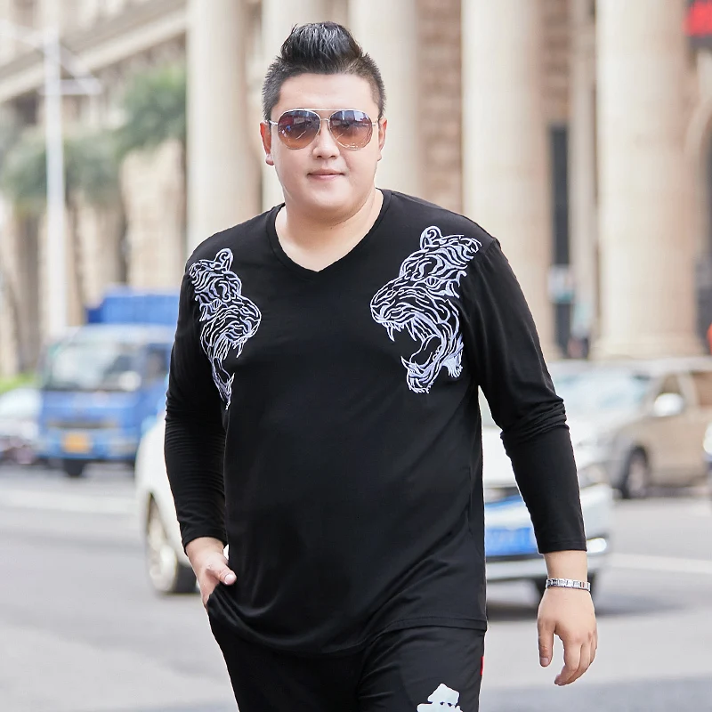 

Large Size XXXL 6XL 7XL 8XL Long Sleeve Tshirt Mens T-shirt 2020 New Spring Autumn Men T Shirt Bottoming Shirt Korean Clothing