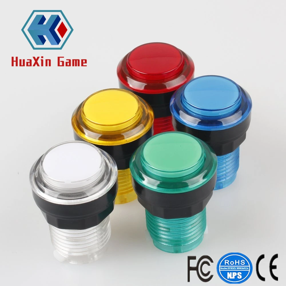 Новые прозрачные светящиеся аркадные кнопки 50x 12 В с микропереключателем для Jamma