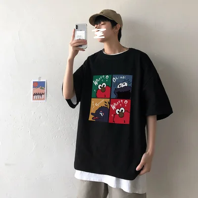 

2020 Winter New Products Men's Printed Round Neck Loose Sweater Knitted T-shirt