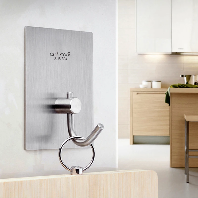 

304 stainless steel hook hole-free chop board hook kitchen chopping board strong viscose glue hook