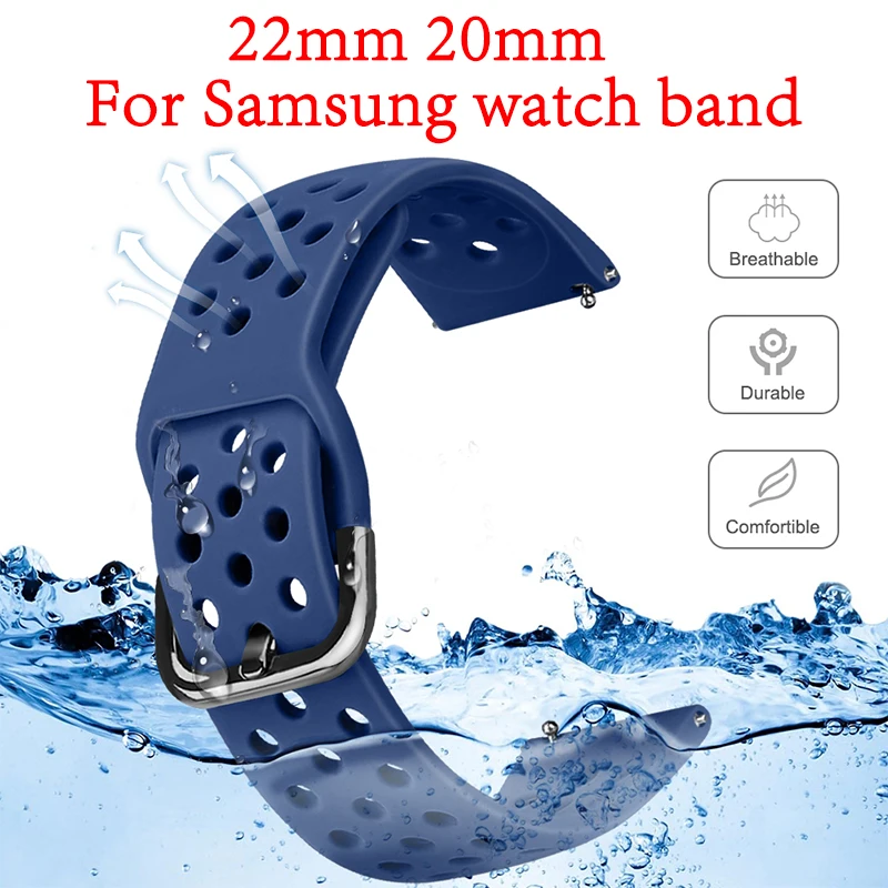 

20mm 22mm Sport silicone watch band for samsung galaxy watch 42mm 46mm watches loop for Gear S3 Frontier Classic strap watch 3