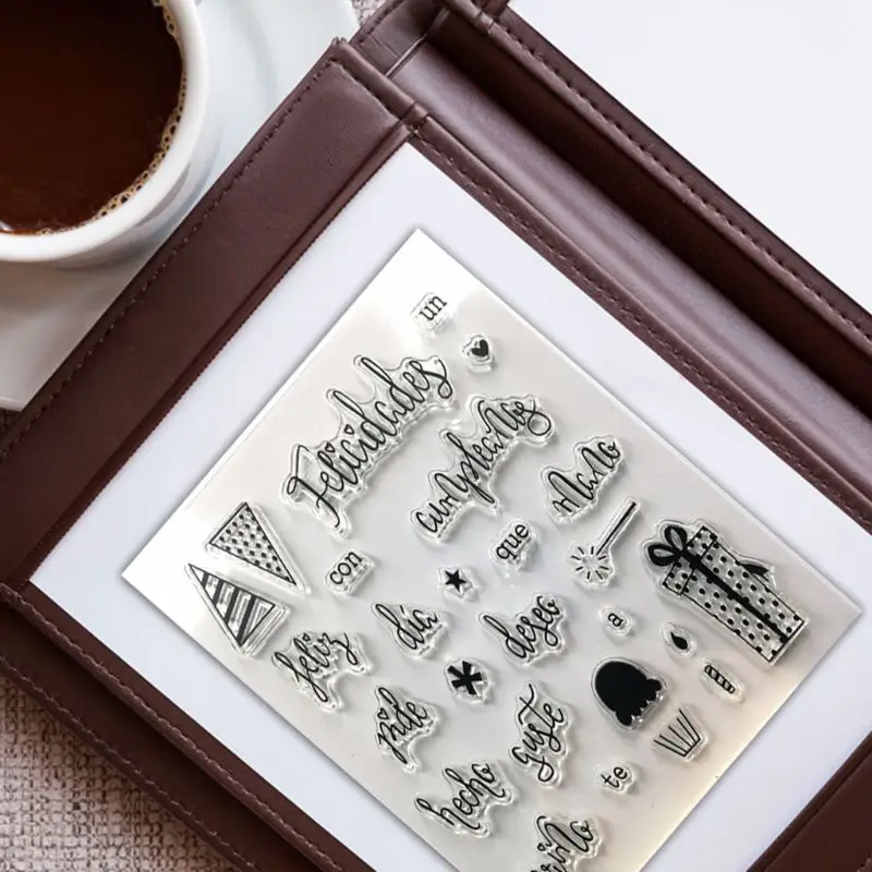 Испанский силиконовая прозрачная печать штамп DIY Скрапбукинг рельефная