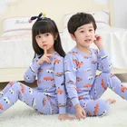 Детская Пижама, зимняя мультяшная детская одежда, 2 шт., детские пижамы, костюм для сна для мальчиков и девочек, одежда для сна, пижама, детская одежда