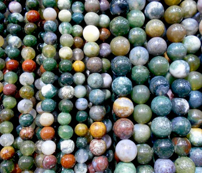 Круглые индийские бусины из натурального камня DIY свободные для изготовления