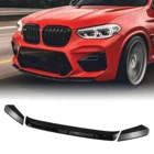 Передний спойлер для BMW X3M X4M 2019-2020, бампер, губа, глянцевый черный комплект нижнего кузова автомобиля, сплиттер, защитная пластина, боковые канаты, лезвие