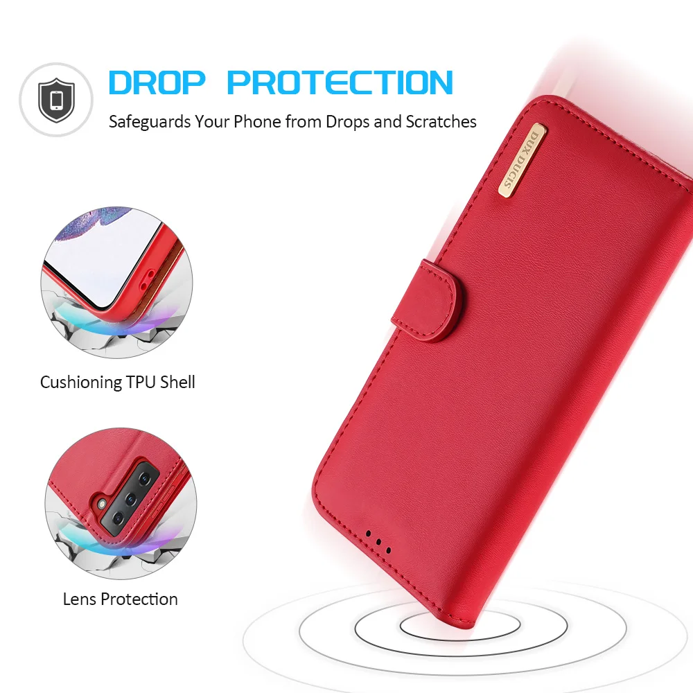 For Samsung Galaxy S21 Plus 5G Case DUXDUCIS Hivo Series Flip Cover Luxury Leather Wallet Case Full Good Protection Steady Stand