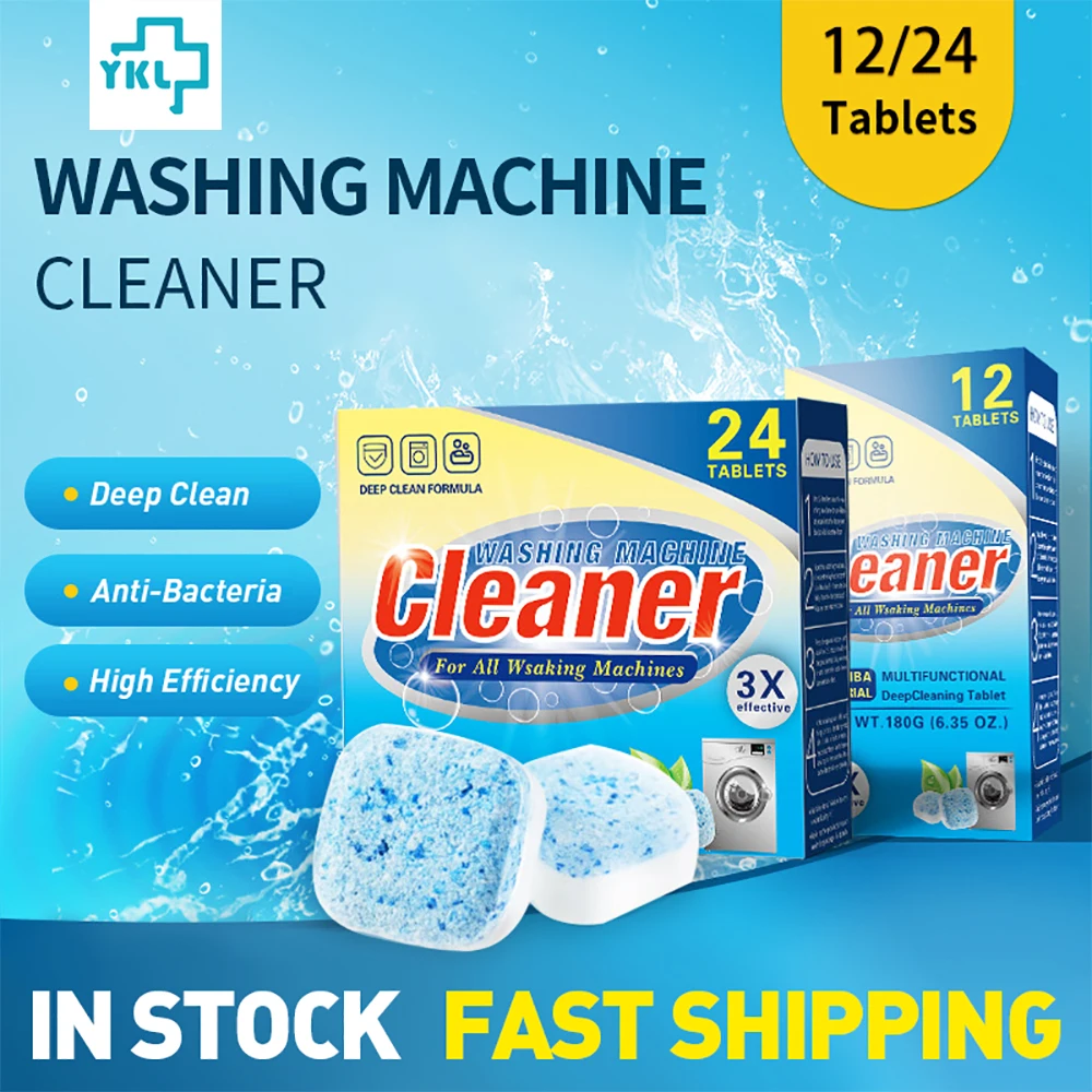 

12/24pcs Cleaner Washing Machine Tablets Cleanser multi-functional washing machine cleaning powder