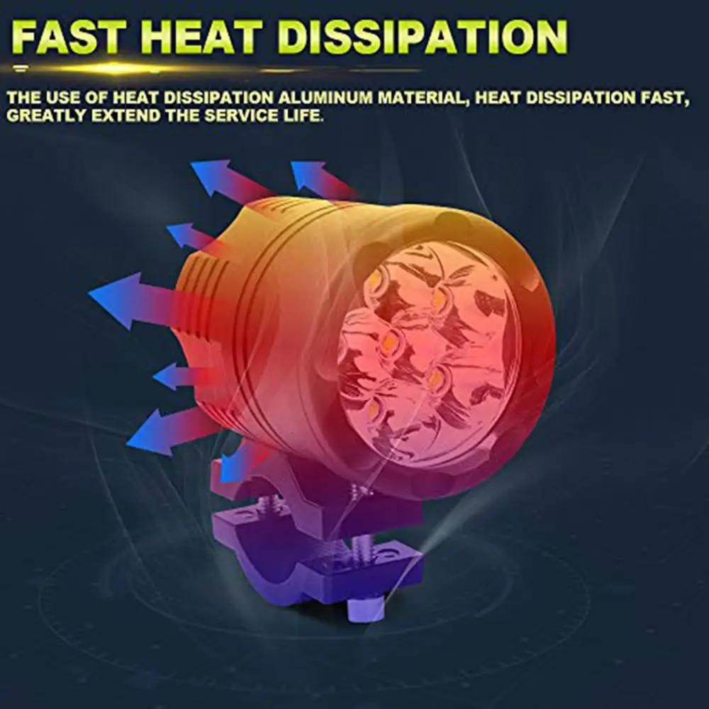 

60W 9-80V High Brightness Six Beads LED Car Motorcycle Spotlight Strobe Light