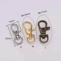 10pcslot 32mm 36mm 38mm bronze rhodium gold silver plated jewelry findings lobster clasp hooks for necklacebracelet chain diy