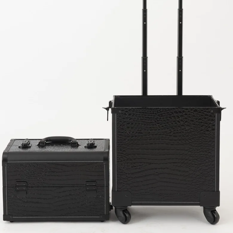 

New Nail tattoo Rolling luggage girl multifunction separable trolley suitcase,Women high quality Makeup Toolbox cosmetic case