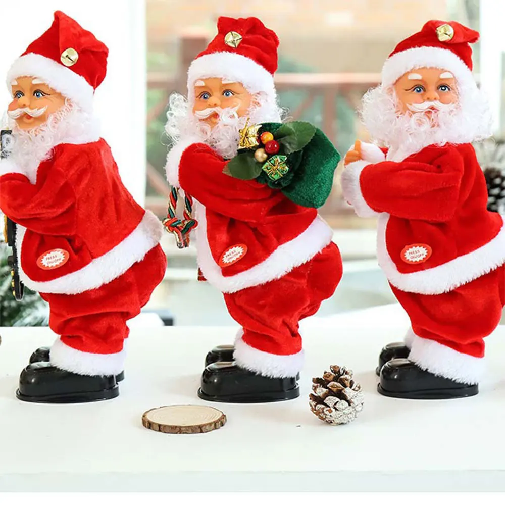 

Twisting Santa Claus Doll 30cm Electrical 2021 Christmas Gift Kids Home Decoration Ornaments Navidad para el hogar Xmas New Year