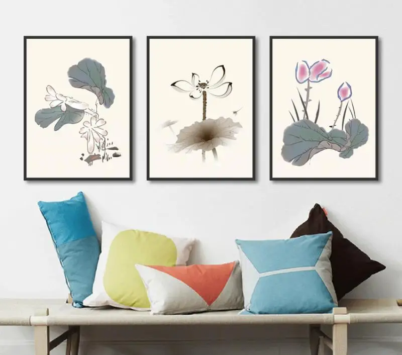 

Minimalist Style Lotus Lotus Seed Posters Waterproof Ink Canvas Paintings And Prints For Wall Home Decoration