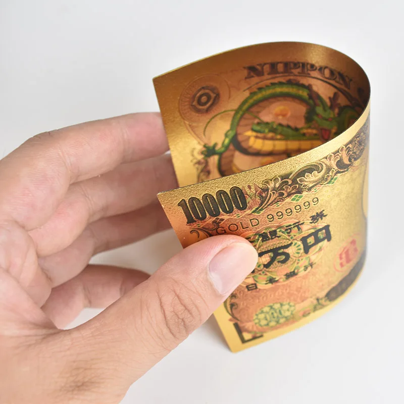 10 шт. новый японский Драконий жемчуг Сон Гоку какарото 10000 иен банкноты из золотой