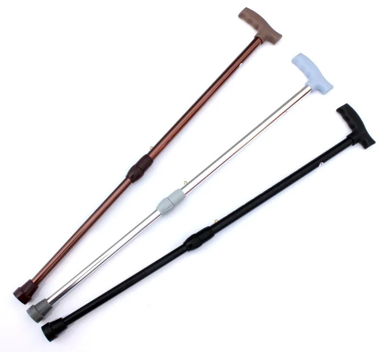 

Thick Aluminium Alloy Retractable Crutches, 2-Section Telescopic Height-Adjustable Walking Stick Anti-Slip Elderly Walking Stick