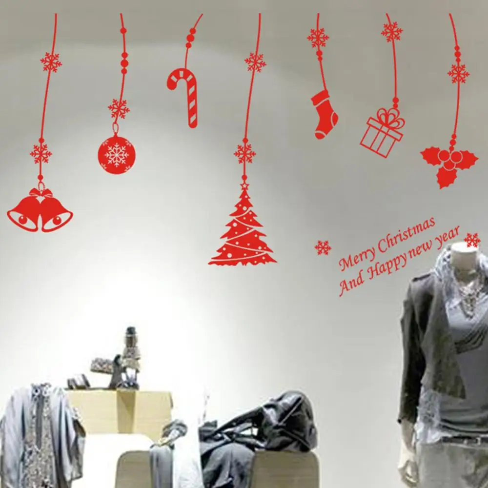 

New Merry Christmas Snowflake Wall Sticker for Kids Rooms Nursery Window Home Decor Vinyl New Year Diy Mural Art
