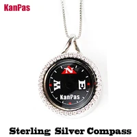 kanpas 925 sterling silver with rhodium plated compass pandent handmade compass necklace present durable compass gift s 14