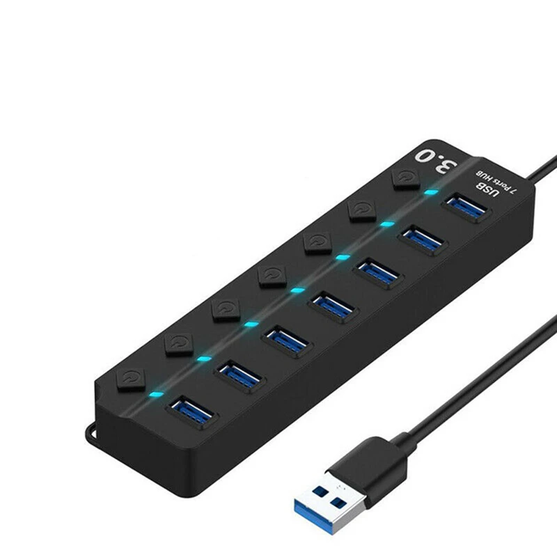 7 портов USB 3 0 концентратор 5 Гбит/с Высокая скорость включения выключения