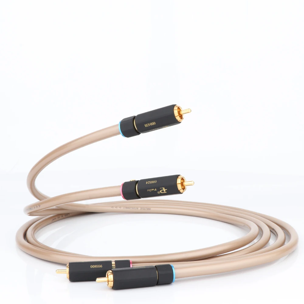 X451 Analogue Interconnect 5N Copper Audio RCA Signal Cable With Gold Plated Palic RCA plug connector images - 6