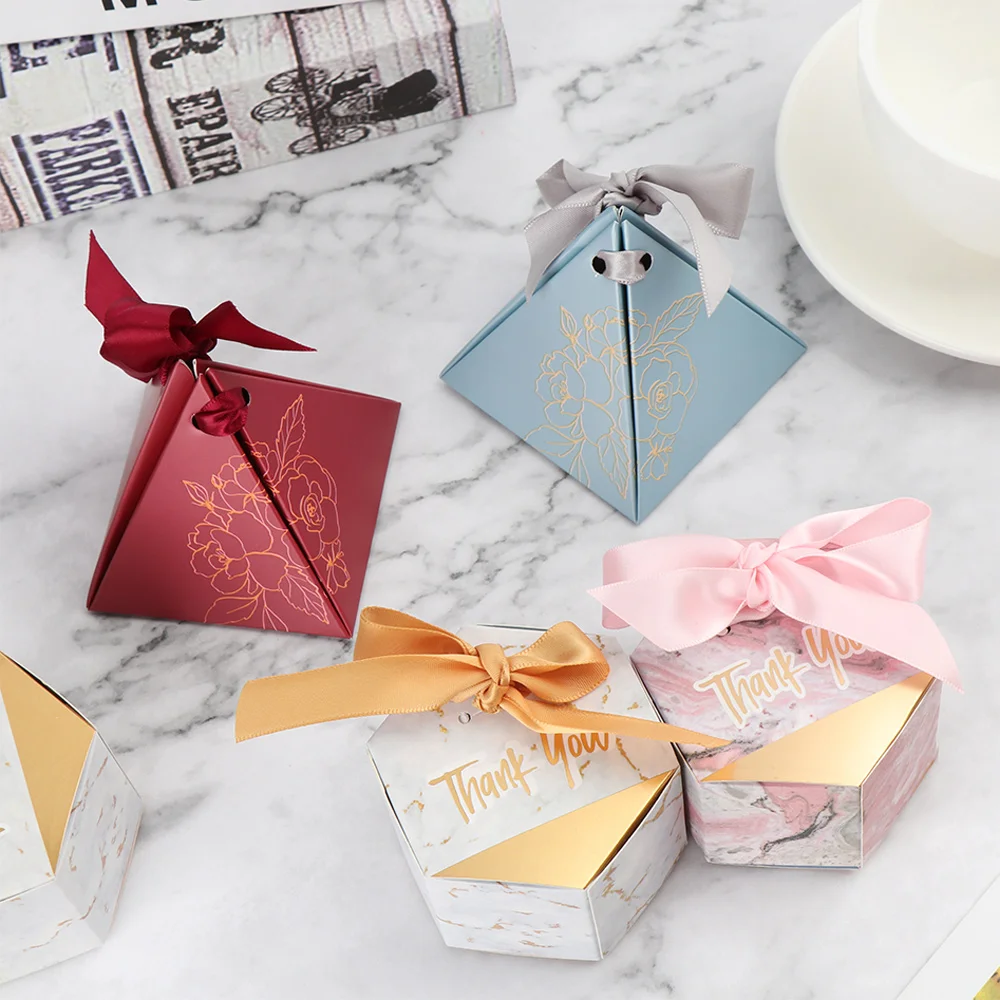 10 шт. креативные мраморные стильные коробки для конфет подарочные пакеты угловая