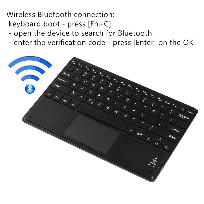 

Wireless Keyboard with Presspad Support for IOS Android Windows OS Wireless Bluetooth Keyboards (7 Inch)