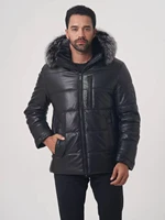 new mens winter coat with silver fox fur collar high quality mens thick warm formal brand apparel ogmando2008