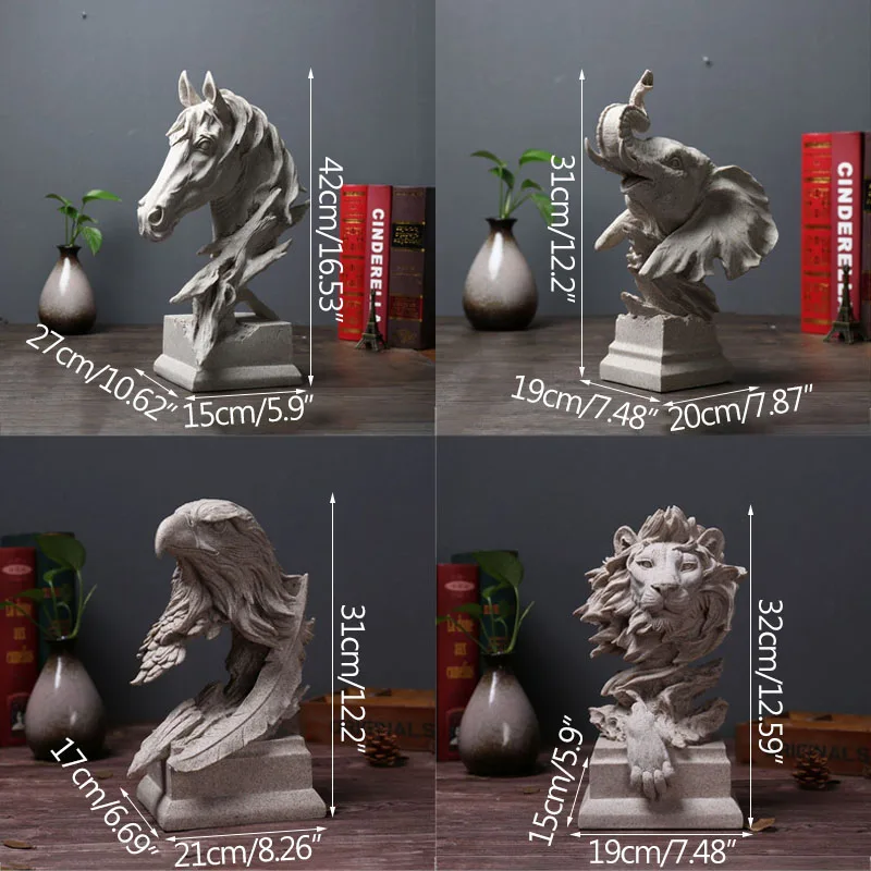 

Strongwell Nordic Animal Statue Resin Craft Abstract Sculpture Modern Art Ornaments Retro Horse Ornaments Home Decoration Gift