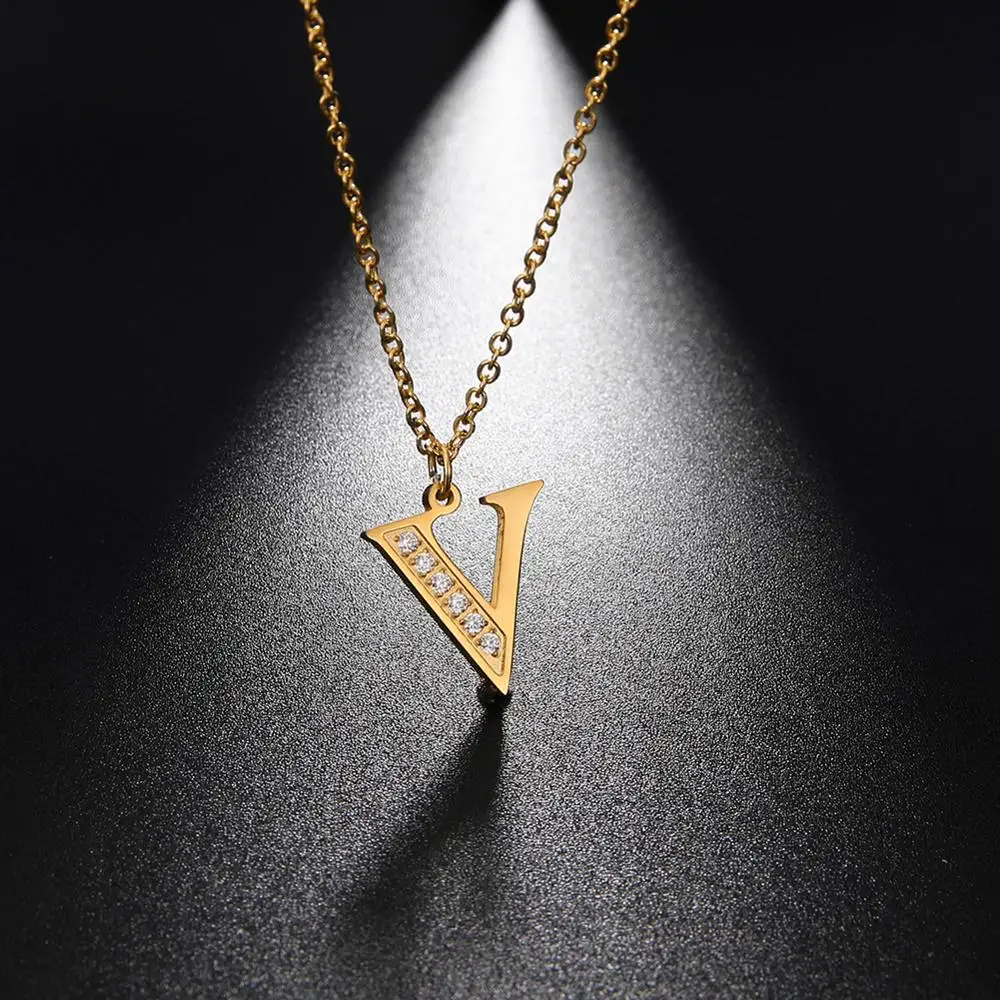 подвеска чокер цепочка Ожерелье с надписью My Shape A-Z прозрачный циркон нержавеющая