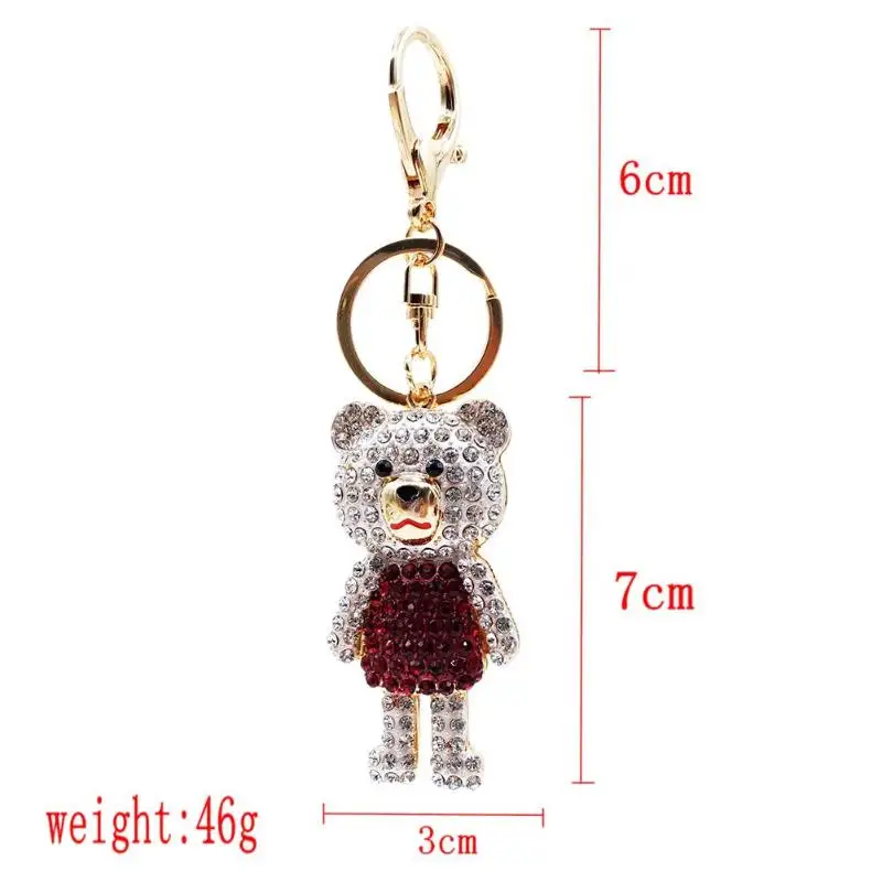 Брелок для ключей Cue Bear стразы подвеска рюкзак кольцо подарки мужчин и женщин