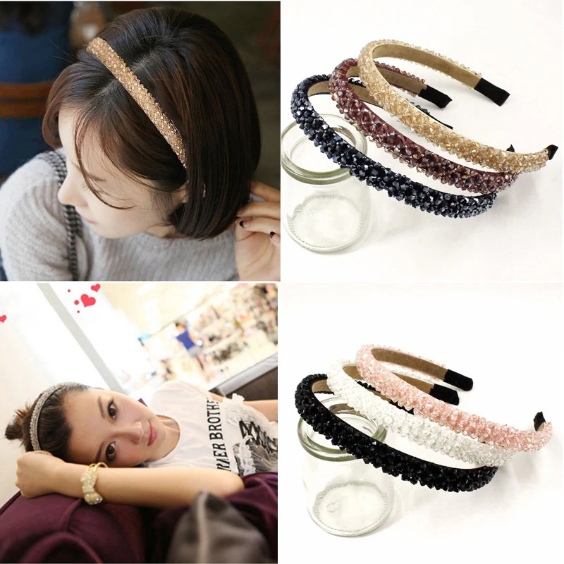

Shiny Crystal Hairbands Luxury Rhinestone Headband Diamond Hair Accessories for Women Fashion Adjustable Handmade Headwear
