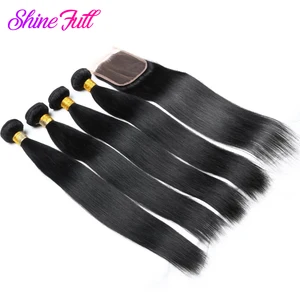 Волосы ShineFull, 4 пряди, индийские человеческие волосы, 4 шт. в партии, человеческие волосы, индивидуальное плетение, 8-28 дюймов, смешанная длина, прямые волосы