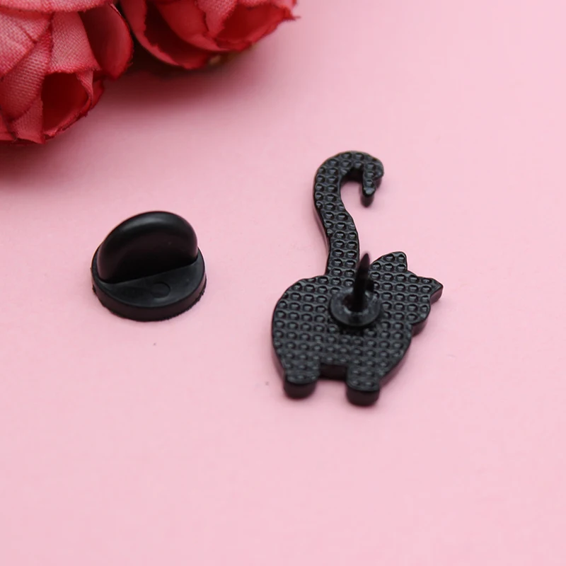 XEDZ цветной драгоценный камень Металлическая Булавка серый Кот задница кот хвост