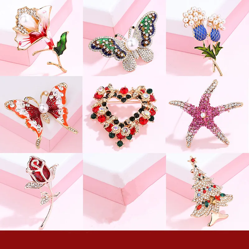 Жемчужная Хрустальная Брошь со стразами булавка в виде бабочки попугай птицы