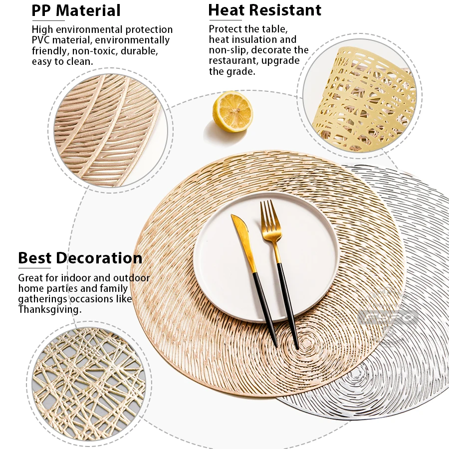 Круглый термостойкий Коврик Fypo из ПВХ противоскользящие моющиеся настольные