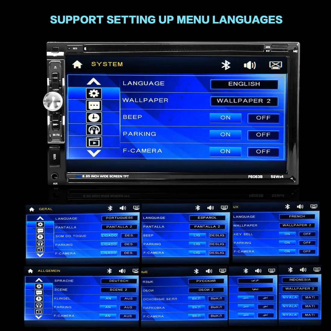 2din автомобильный Радио 7 дюймов сенсорный экран mirrorlink проигрыватель Android сабвуфер MP5 плеер Авто Bluetooth заднего вида Камера магнитофон