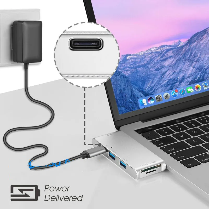 BKSCY Тип C концентратор Usb к HDMI 4K адаптер SD TF кард ридер USB 3 0 type зарядный для MacBook Pro