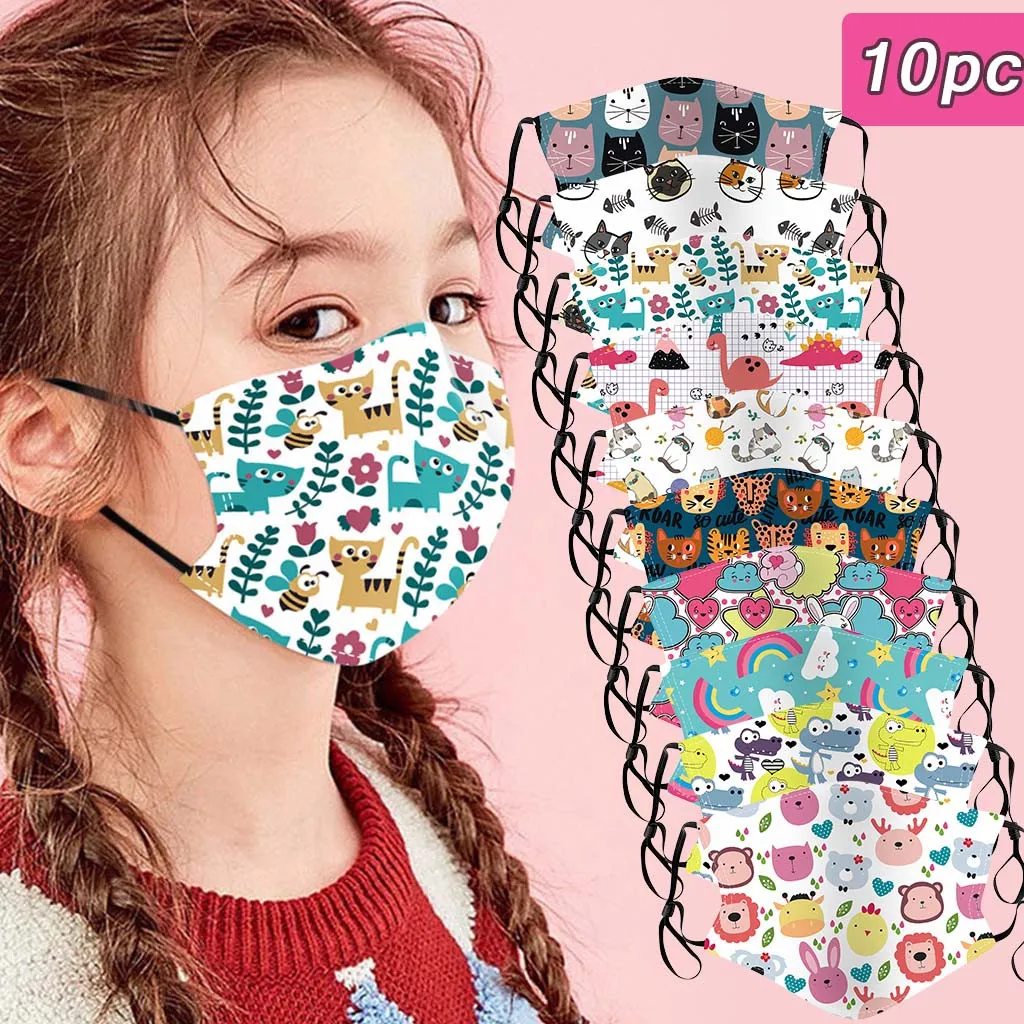 

10PC Kids Children Outdoor Cotton Mouth Masks Dustproof Face Masks Reusable Washable Outdoor Reusable Mouth Mask Mouth Muffle