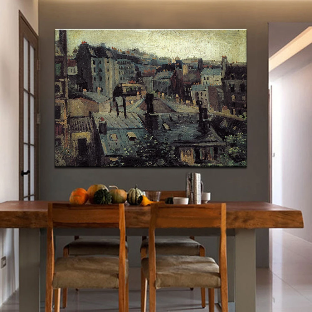 Картина крыши в Париже Винсента Ван Гога ручная работа высокое качество