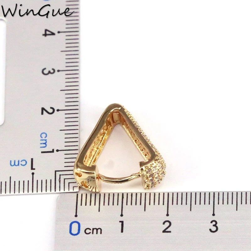 

Vintage Geometric Gold-Color Triangle Hoop Earrings Fashion Women Jewelry