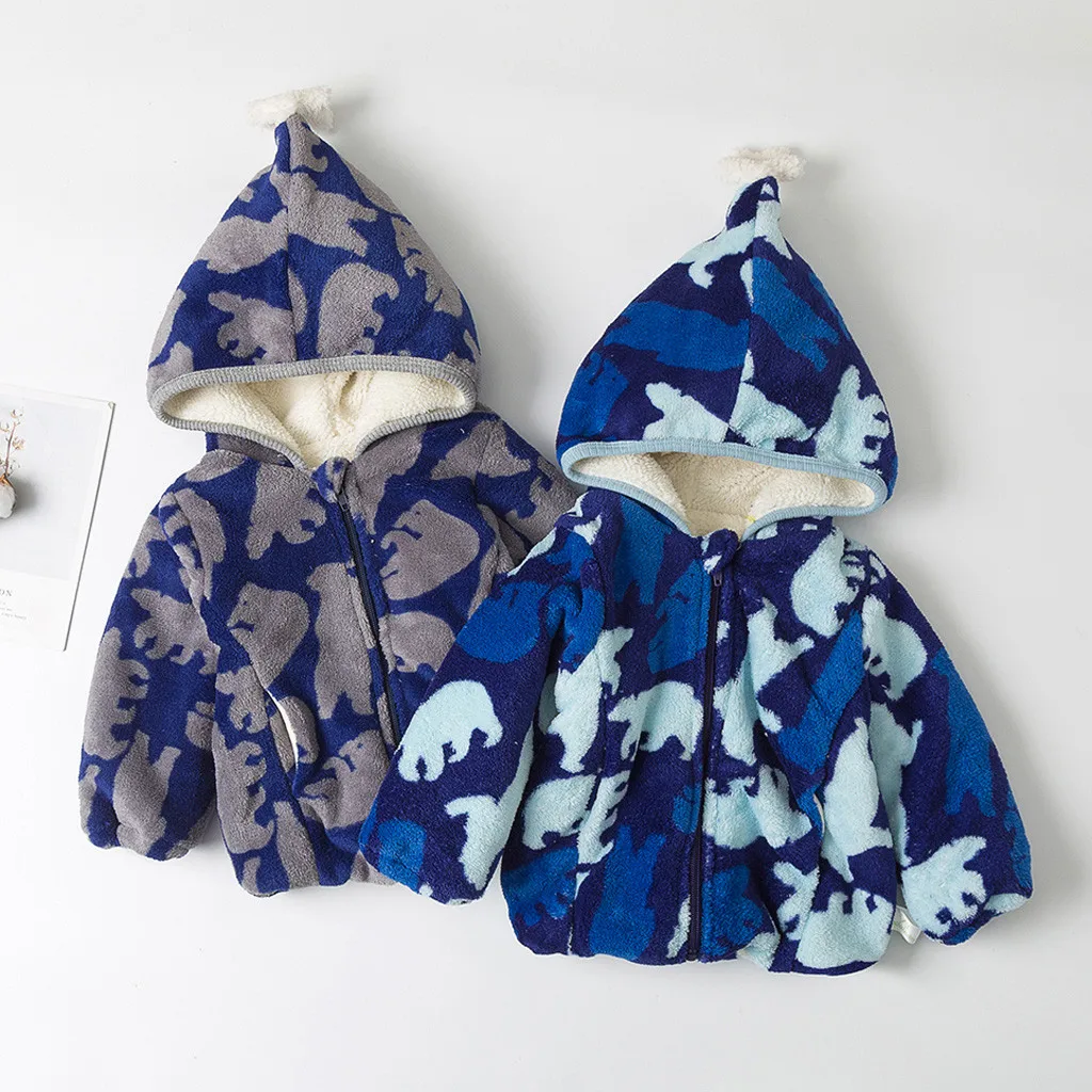 Autumn Winter Warm Jackets Boys Girl Coats Kid Zip Thick Long Sleeve Cotton Snowsuit Hoodie newborn Overcoat baby warm Clothing
