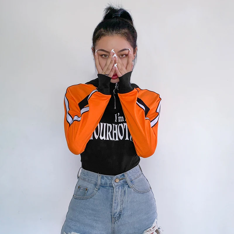 Женский комбинезон в стиле пэчворк Корейском с капюшоном боди на молнии